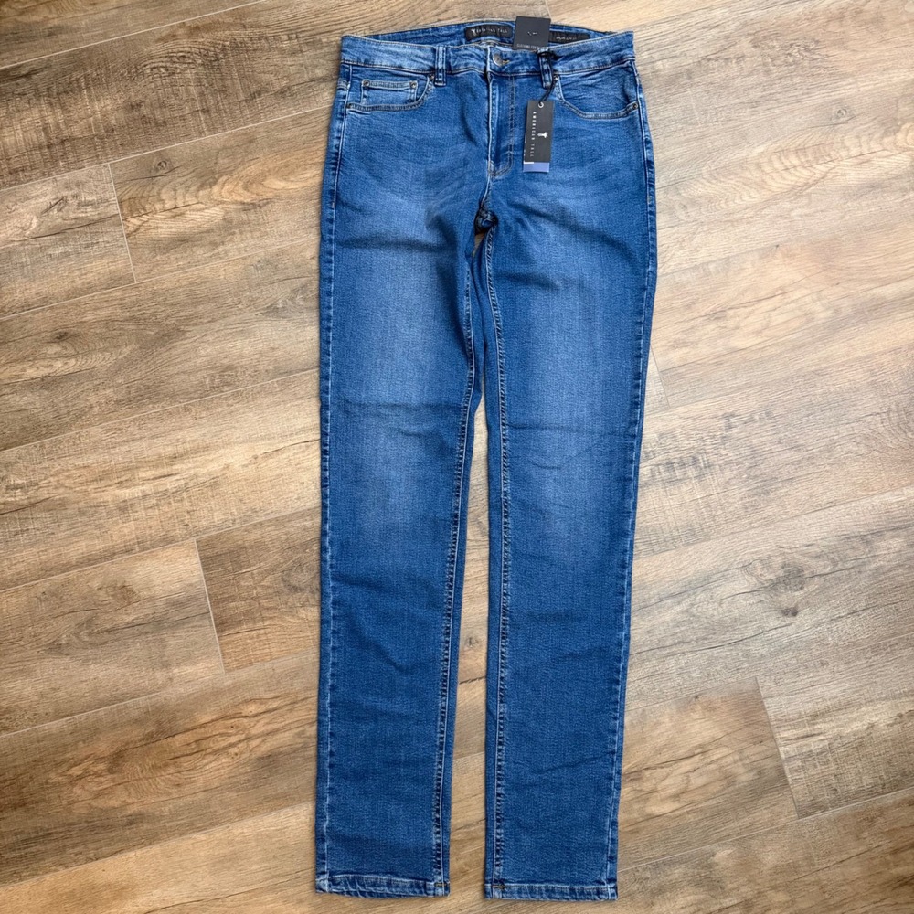 NEW American Tall Dylan Slim Fit Jeans Mens 34x38 Classic Mid Blue Denim Casual